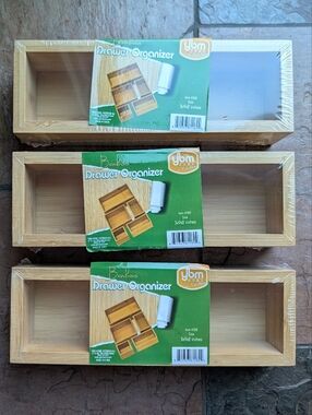 new 3 BAMBOO DRAWER ORGANIZERS